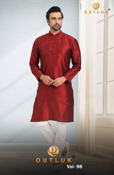 Outluk Vol 98 Festive Wear Embroiderd Mens Kurta With Pajama Collection